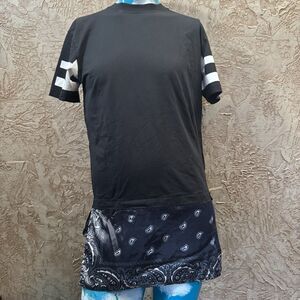 Hudson Outerwear Desist Bandana Hem Shirt Medium Black Crackled Print Streetwear